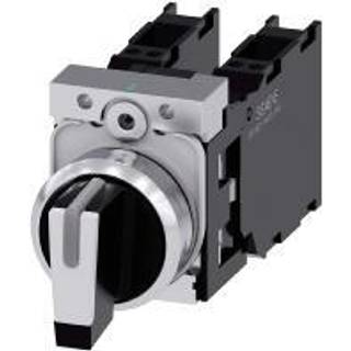 Siemens Omskifter, 22mm, rund, metal, sort, hvid