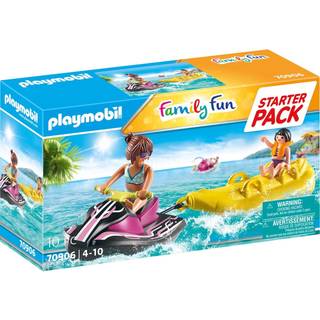Playmobil Starterpakke: Jetski med bananbåd - Vandaktiviteter med voksne og børnefigurer, redningsveste og tilbehør