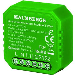 Bluetooth LED Lysdæmper | App Styring | 2 Udgange | Max. 2x100W