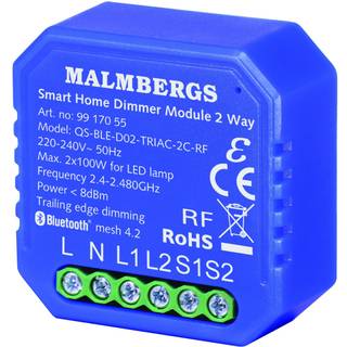 Bluetooth LED Lysdæmper | Smart Home | RF | 2 Udgange | Max. 2x100W