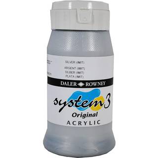 System 3 Acrylic 500 ml. Metallic & Neon Silver (Hue)