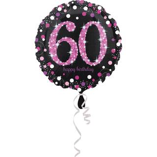 60 års fødselsdag folieballon 1 stk. - Pink