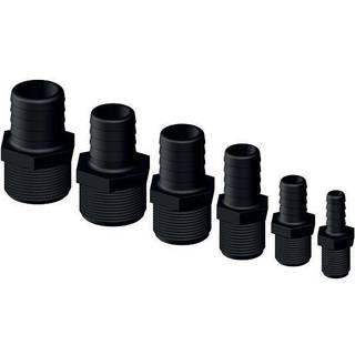 Slangnippel TruDesign Tail Straight Male Threaded, komposit, 1" G (BSP) (udvendig) til 28 mm (1 1/8") slange, sort