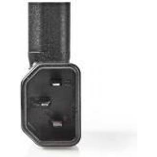 Nedis Udvidelse Plug | IEC-320-C13 | IEC-320-C14 | Højrevinklet | Nikkelplateret | PVC | Sort | Konvolut | 1 stk.