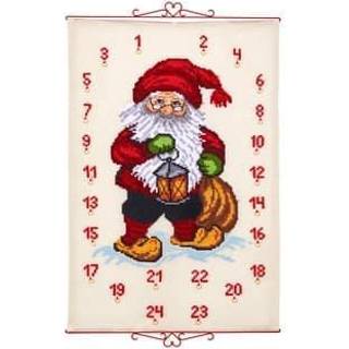 Broderikit Julemand m/lygte 75 x 112 cm Perfekt til juleentusiaster Billedets varme julerøde toner Projektmål på 75x112 cm Kors- og stikkesting smukt kombineret Komplet pakke inkl. ringe.