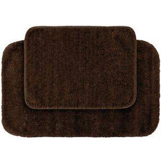 Garland tæppe 2-delt traditionel nylonvaskbart badeværelse tæpper sæt chokolade