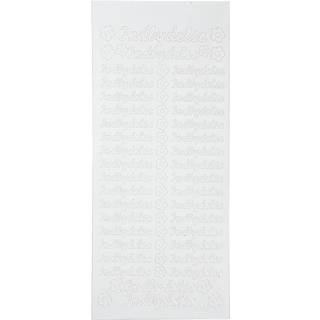 Selvklæbende Folie Stickers 10x23 cm - Hvid, 1 Ark