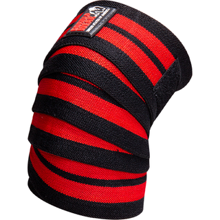 Knee Wraps, black/red, 2.5 m, Gorilla Wear