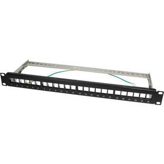LogiLink 19" Patch panel for 24 keystone jacks 1U unloaded black