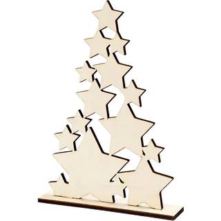 Elegant Fritstående Juletræ med Stjerner, 29,8 cm