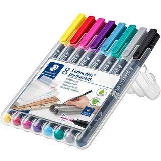 Lumocolor 317 WP8-2 permanent OHP-pen, pakke med 8 farver