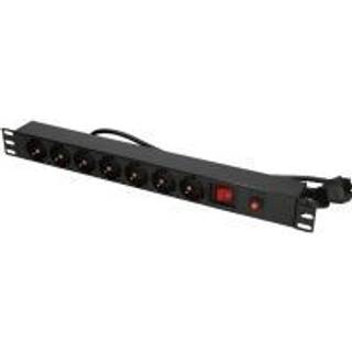 Extralink 19' 1U 7 SOCKET EU TYPE POWER PDU WITH SWITCH PDU 7-EU Strømbar