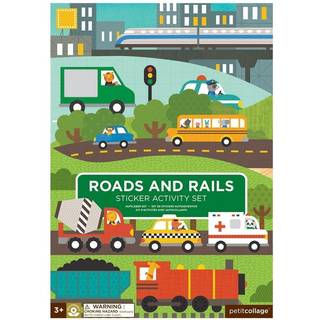 Petit Collage Sticker Set Roads & Rails - Klistermærker