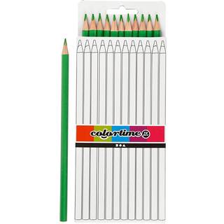 Colortime Lys Grøn Farveblyanter, 12 stk. - 17 cm