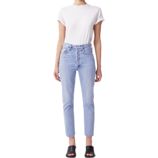 Agolde Riley high-rise cropped straight jeans - blue - L-XL
