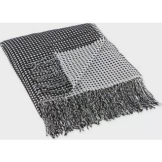 Dii sort / hvid vaffelstrikkekast