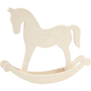 Nostalgisk Gyngehest i Lyst Træ - 24 cm