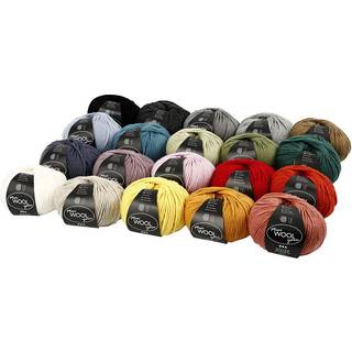 Uldgarn, L: 125 M, ass. farver, 20x10 ngl./ 1 pk.