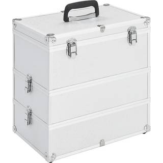 makeupkuffert 37 x 24 x 40 cm sølvfarvet aluminium