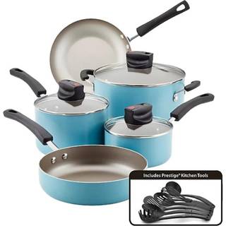 Farberware Smart Control Nonstick Cookware Pots and Pander Set 14 Piece Black