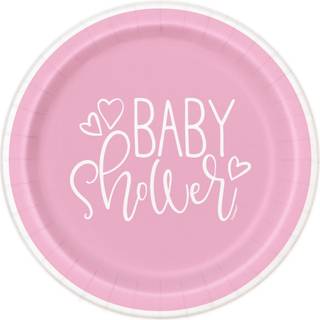 Baby shower paptallerkner 8 stk. - Pige