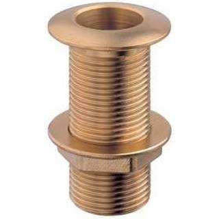 Gevind skroggennemføring Guidi Thru-Hull, messing, kuplet, 100 mm, 1 1/4" G (BSP), messingfarvet