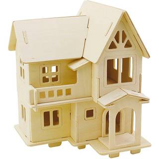3D Konstruktionshus med Altan - Byg Selv, 15,8x17,5x19,5 cm