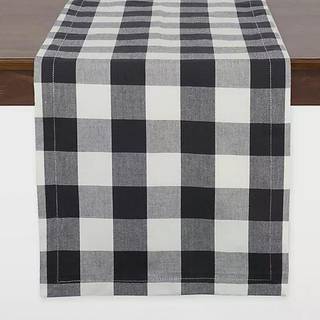 DII Buffalo Check Collection Classic Farmhouse Table Runner 14x72 Black & White