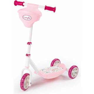 Smoby Corolle løbehjul med tre hjul og sæde til dukke - velegnet fra 3 år