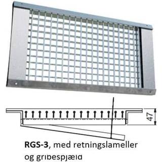 Lindab RGS rundrørsrist - RGS-3 - 325 mm, 75 mm (min. kanalmål Ø160)