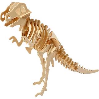 3D Dinosaur Konstruktionsfigur i Træ - 33x8x23 cm