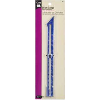 Dritz 7 """" Point Turner Seam Gauge Nickel med sort trykning og bl? skyder