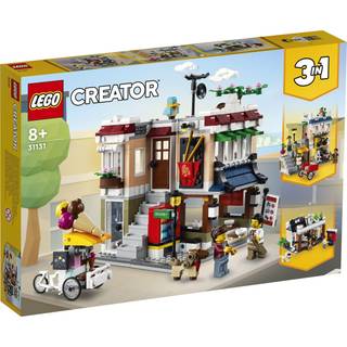 Lego -skaber 3 i 1 centrum af Noodle Shop House omdannes fra Noodle Shop til Bike Shop til Arcade Modular Building Set Toy Gift til b?rn 8 ?r og