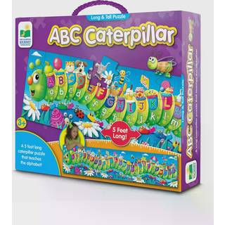 L?ringsrejsen Lange og h?je puslespil - ABC Caterpillar - 51 stykker 5 -fods lang f?rskole -stampuslespil - Uddannelsesgaver til drenge og piger