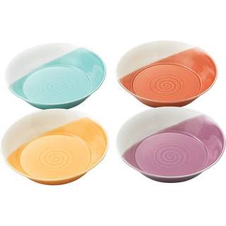 Royal Doulton 1815 Blandede mønstre Pasta Bowl 9.1 """" Lyse farver sæt på 4