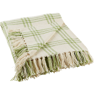 DII Antique Green Modern Farmhouse Plaid Throw