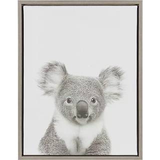 Kate og Laurel Sylvie Koala sort og hvidt portr?t indrammet l?rred v?gkunst af Simon te tai 18x24 gr?