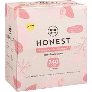 The Honest Company Nourish + Cleanse Naturligt duftende servietter | Rensende multi-tasking servietter | 99% vand plantebaseret hypoallergen | S