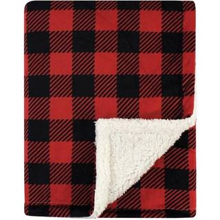 Hudson Baby Unisex Baby Plush Mink og Sherpa Blanket Buffalo Plaid One St?rrelse
