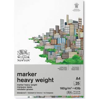 Winsor & Newton Marker Heavy Weight Bleedproof A4 (210x297 mm), 25 ark – gramvægt 160