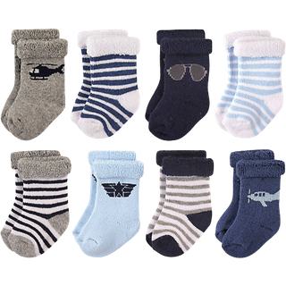 Hudson Baby Unisex Cotton Rich Newborn og Terry Socks Aviator 0-6 m?neder os