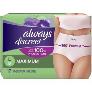 Altid diskret vokseninkontinens & postpartum undertøj til kvinder maksimalt stort 17 -tælling (emballage kan variere)