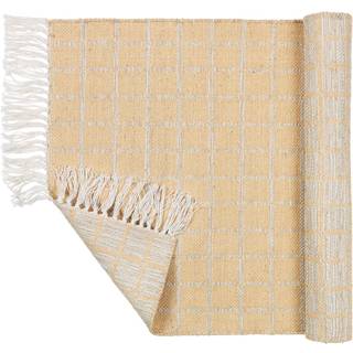 Broste Copenhagen - Tæppe - Rug Henny - lysegrå/gul - 70 x 140 cm
