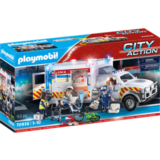 Playmobil Redningskøretøj: Amerikansk ambulance 70936