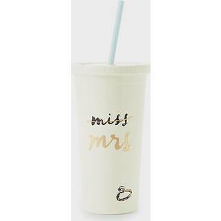 Kate Spade New York Bridal Isoleret tumbler med genanvendelig halm 20 ounces savner til fru (hvid)