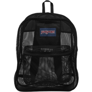 Jansport Mesh Pack - Se gennem rygsæk ideel til klassearbejde eller strandudflugter sort