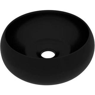 luksuriøs håndvask 40x15 cm rund keramik mat sort