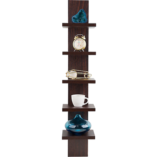 Danya B 5 Tier Wall Shelf Unit Small Glat Laminat Finish - Vertikal søjlehylde Floating Storage Home Decor Organizer Tall Tower Design Utility Sh