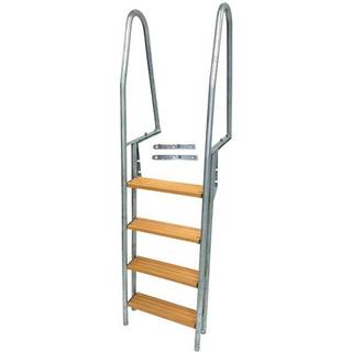 Brostige, galvaniseret stål, 4 trin, 180 cm, 45 cm