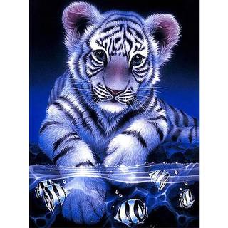 Diamantmaling / DIY 5D Diamantmaling - 30x40cm - Tigerunge
